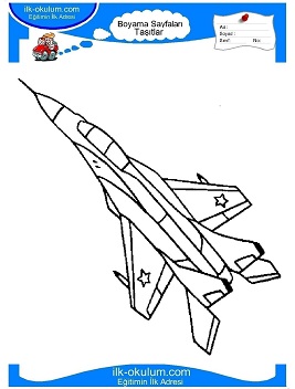 Çocuklar İçin jet-savaş-uçağı Boyama Sayfaları 